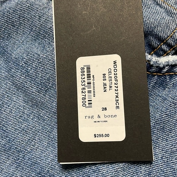 Rag & Bone Denim 90’s High Rise Mom Jeans size 28 (EU)/ 6 (US) NWT Celestial - Picture 5 of 5